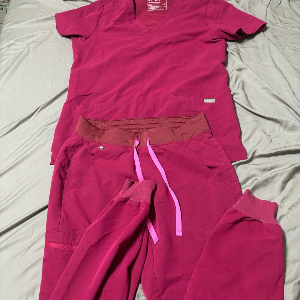 FIGS Women's Pink Scrub Top Only